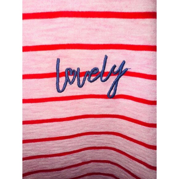 Joules Red White Striped Nautical V Neck Top 10 Classic Travel Casual Money Prep - Picture 5 of 10